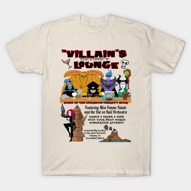 Villain's Secret Lounge T-Shirt by Tom Krohne